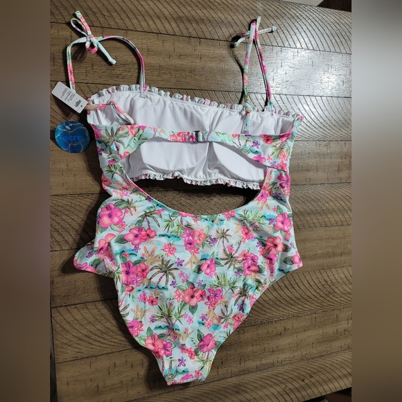 Decree Womens Swimsuit XXL Island Escape Textured One Piece Beach Resort Floral - Picture 9 of 11